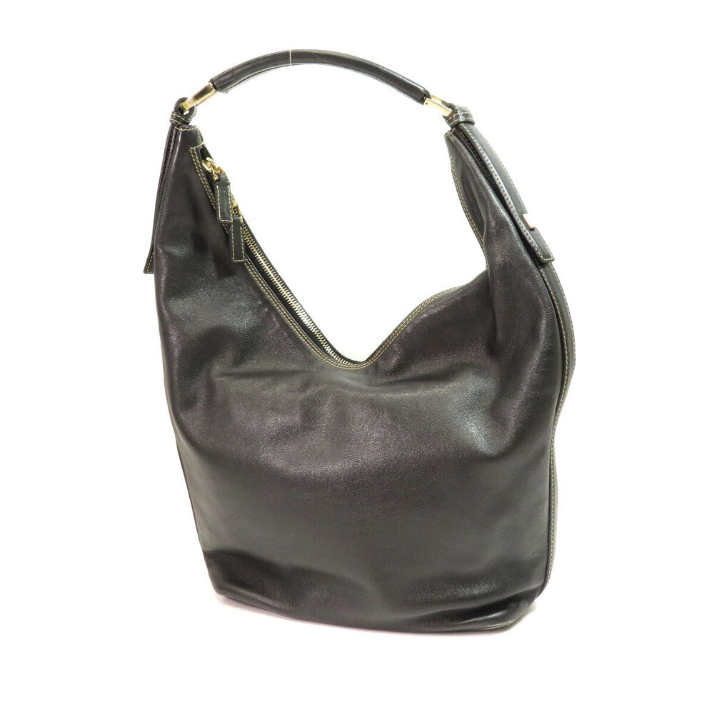 Gucci Leather Shoulder Plate Bag Black
